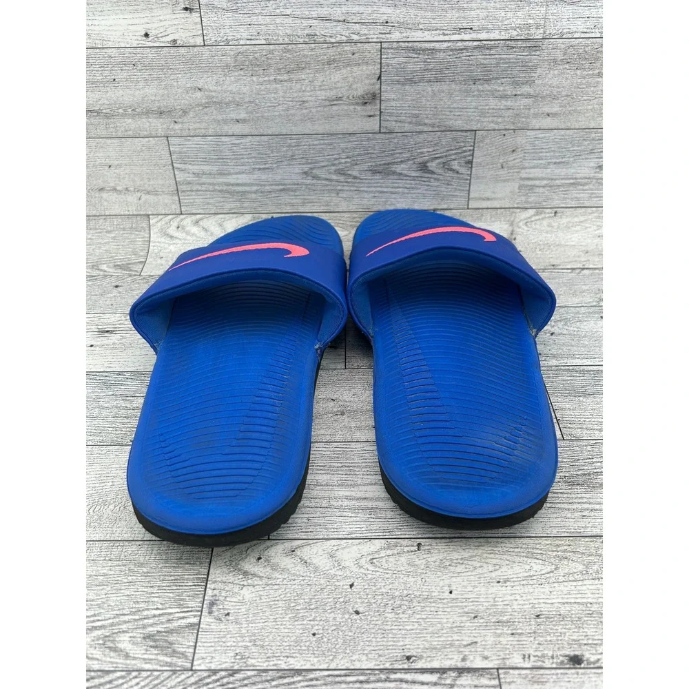 Nike Kawa Slides Women Sz 8 Royal Blue Pink Solarsoft Sandal 819352-404